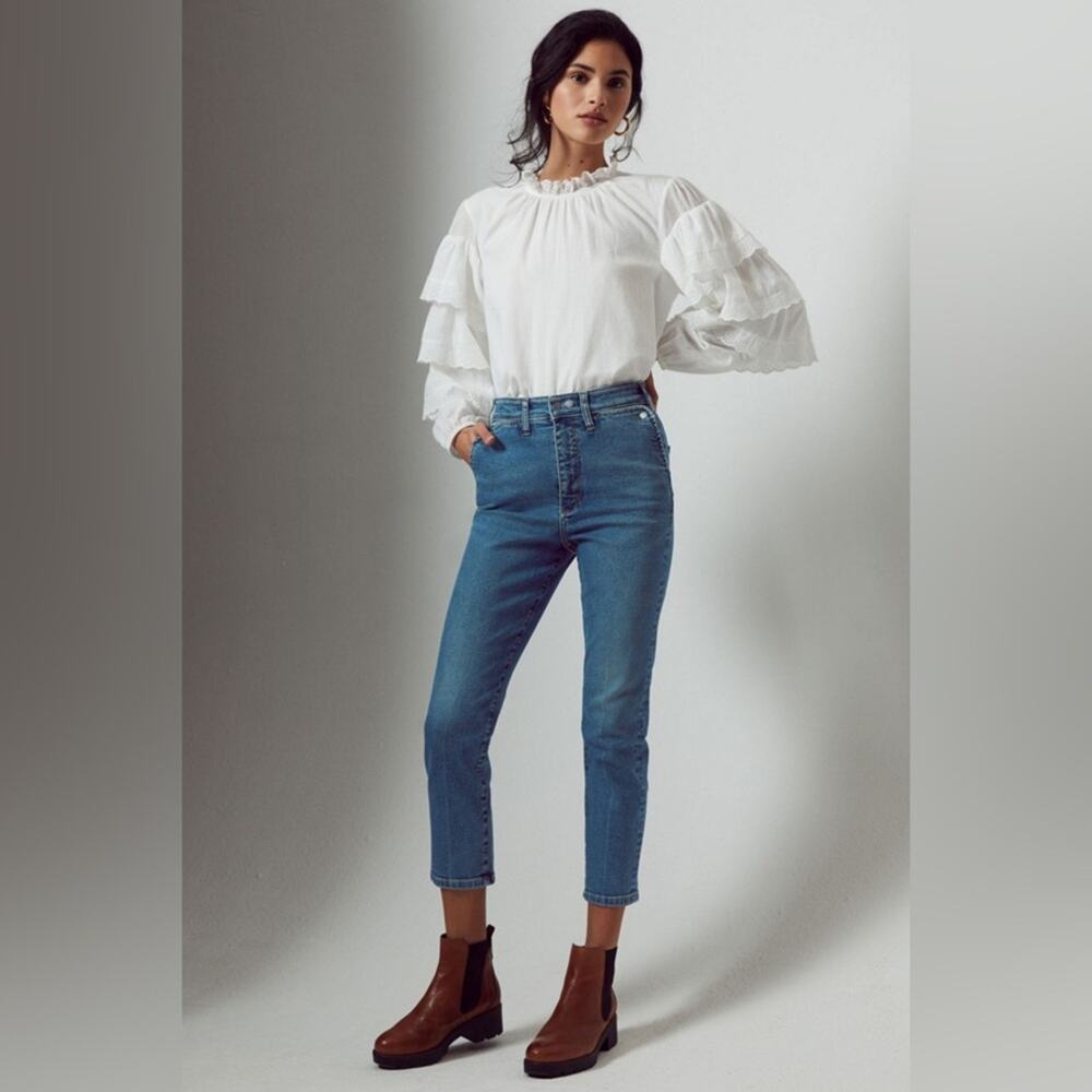 Anthropologie Pilcro High Rise Cigarette Slim Straight Jeans Size 26